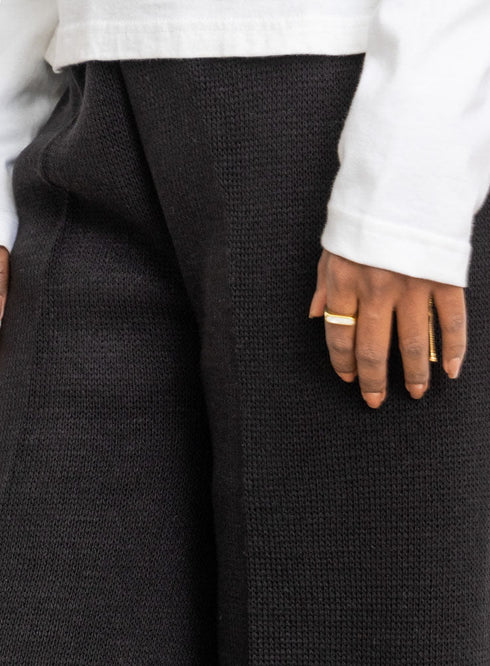Black Striped Knit Suit 2 - Khotwh