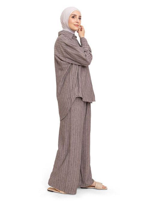 Black Striped linen Suit - Khotwh