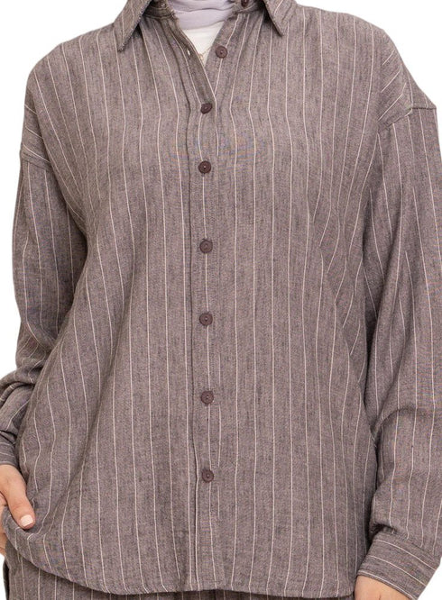 Black Striped linen Suit - Khotwh