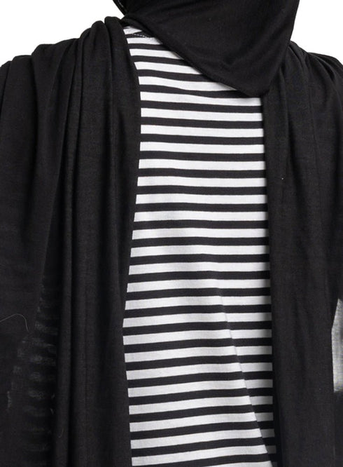 Black Striped Long - Sleeve - Khotwh