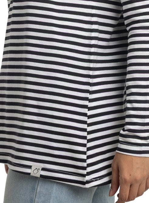 Black Striped Long - Sleeve - Khotwh
