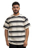 Black Striped - Over Size Round T-Shirt - Khotwh
