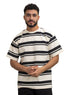 Black Striped - Over Size Round T-Shirt - Khotwh