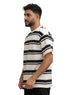 Black Striped - Over Size Round T-Shirt - Khotwh
