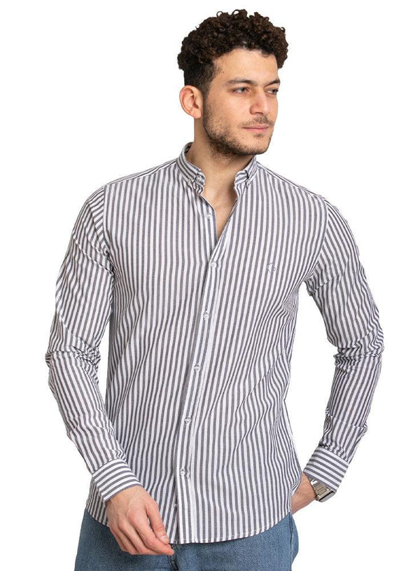 Black Striped Oxford Shirt - Khotwh