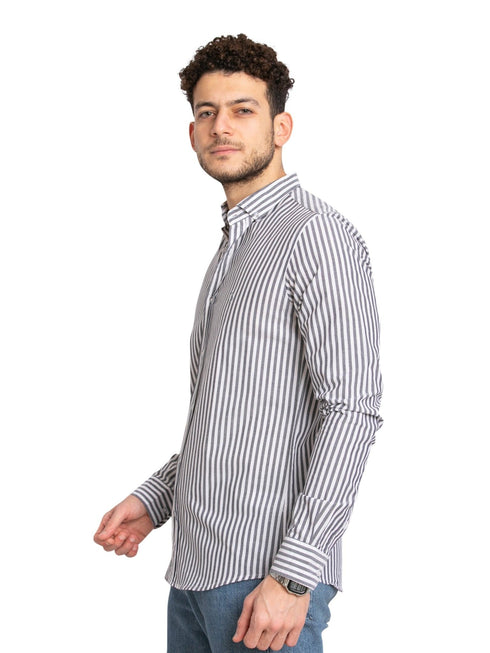 Black Striped Oxford Shirt - Khotwh