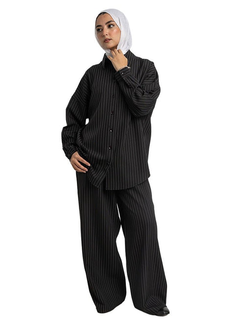 Black Striped Suit - Khotwh