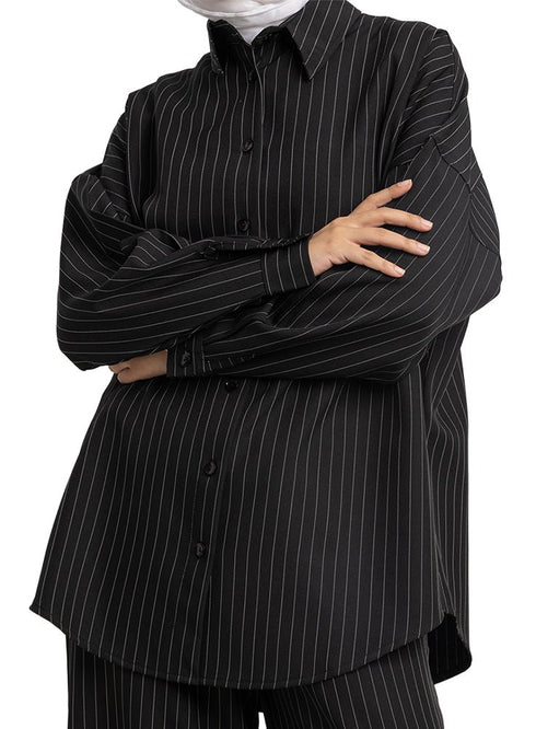 Black Striped Suit - Khotwh