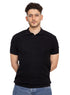 Black striped zigzag - F - Polo Neck T-Shirt - Khotwh