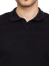 Black striped zigzag - F - Polo Neck T-Shirt - Khotwh