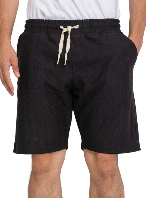 Black Striperd Jacquard Short - Khotwh