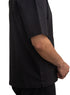 Black Tennis Collar Linen Shirt - Khotwh