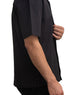 Black Tennis Collar Linen Shirt - Khotwh