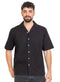Black Tennis Collar Linen Shirt - Khotwh