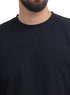 Black UpSide Sleeve -Crunchy-Oversize Round T-Shirt - Khotwh
