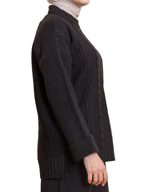 Black Upside Sleeve Plexus Suit - Khotwh