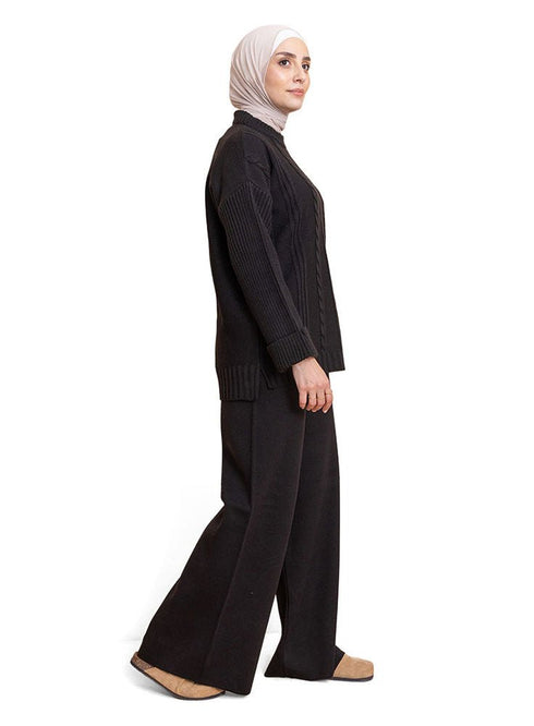 Black Upside Sleeve Plexus Suit - Khotwh
