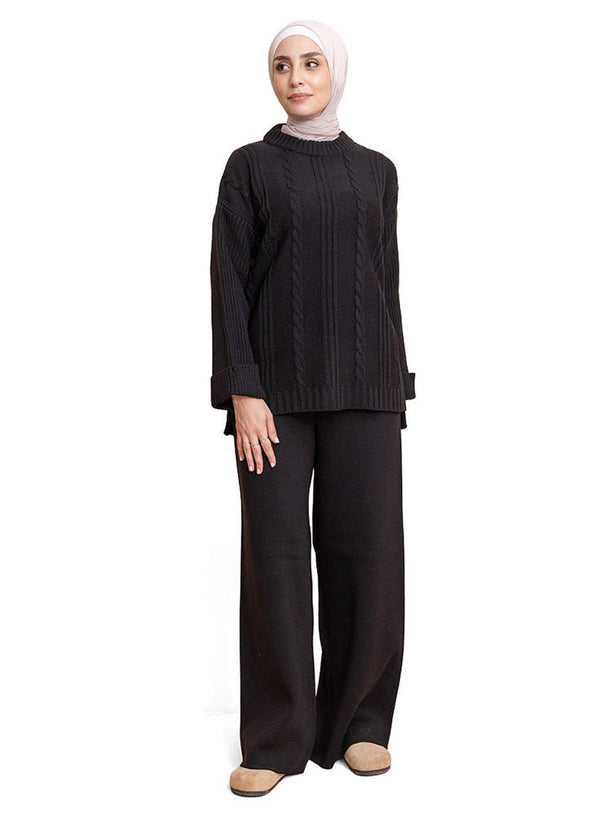 Black Upside Sleeve Plexus Suit - Khotwh
