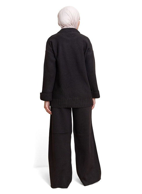 Black Upside Sleeve Plexus Suit - Khotwh