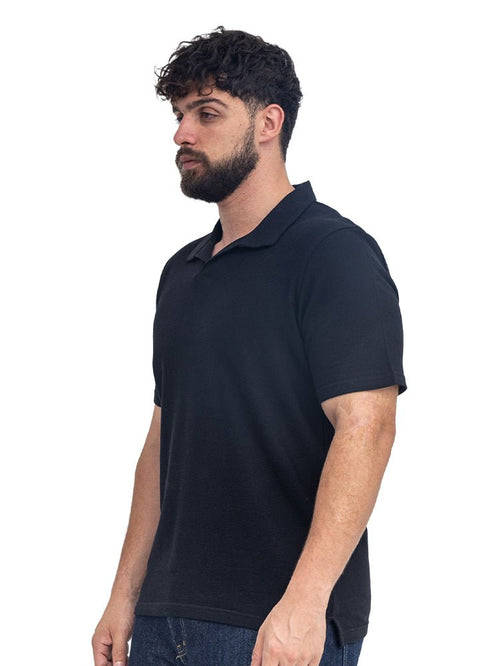 Black V-Neck Crunchy-Oversize T-Shirt - Khotwh
