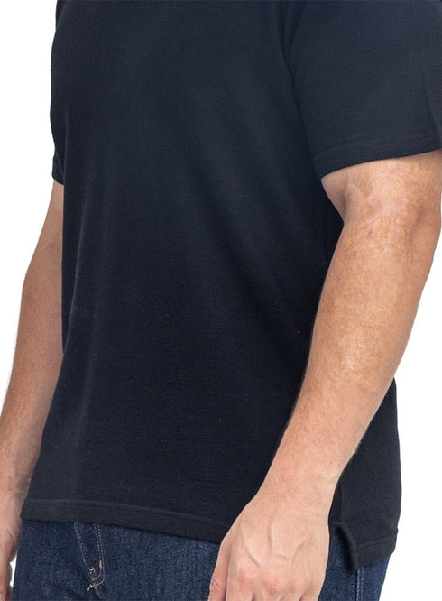 Black V-Neck Crunchy-Oversize T-Shirt - Khotwh