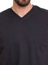 Black V - neck T-Shirt - Khotwh