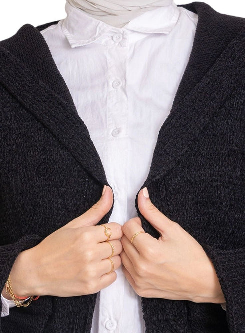 Black Velvet Cardigan - Khotwh