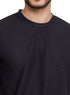 Black Waffle Over Size Round T-Shirt - Khotwh