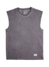 Black Washed Sleeveless T-Shirt - Khotwh