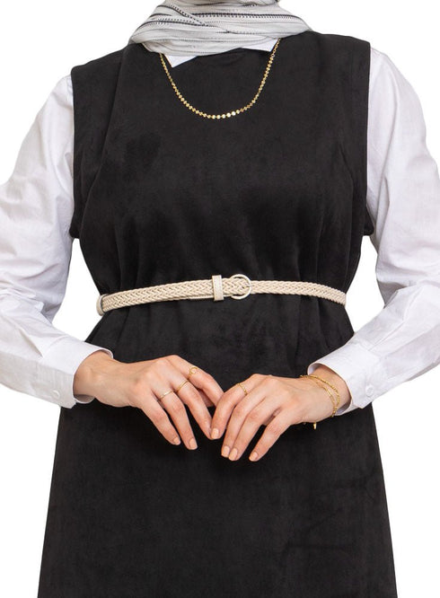 Black Winter Sleeveless Dress - Khotwh