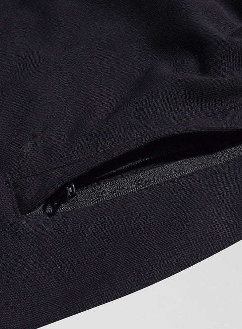 Black Zipper Melton Short - Khotwh