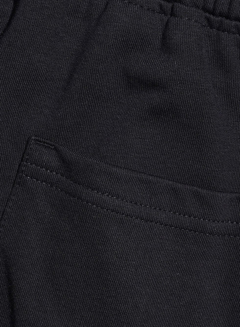 Black Zipper Melton Short - Khotwh