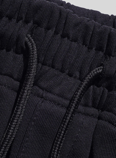 Black Zipper Melton Short - Khotwh