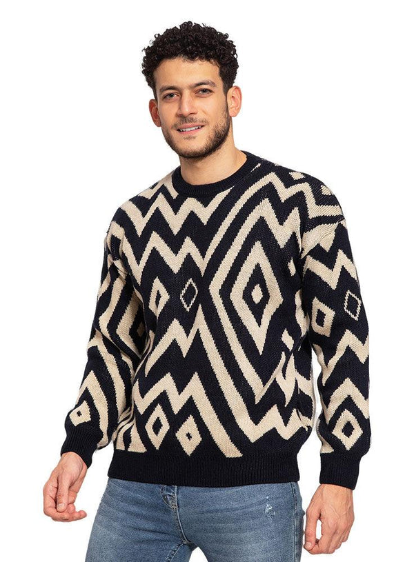 Black*Beige Rhombus Pullover - Khotwh