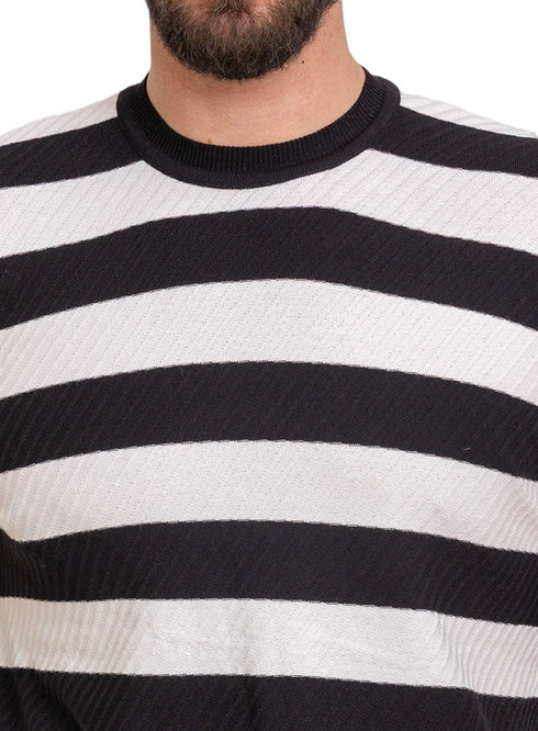 Black*White Design 01015Knit S - Round T-Shirt - Khotwh