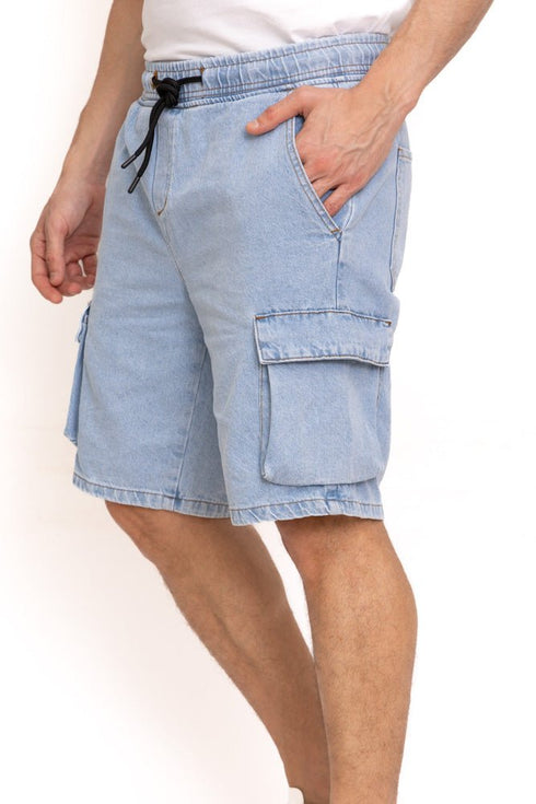 Blue 1 Cargo Denim Short - Khotwh