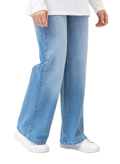 Blue 1 Design 2674 Jeans Wide Leg Pants - Khotwh