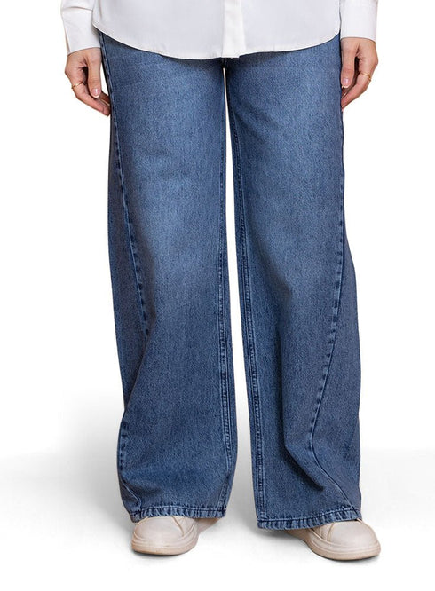 Blue 1 Side Cut Straight jeans - Khotwh
