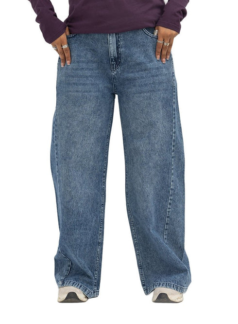 Blue 1 Side Cut Straight jeans - Khotwh