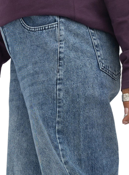 Blue 1 Side Cut Straight jeans - Khotwh