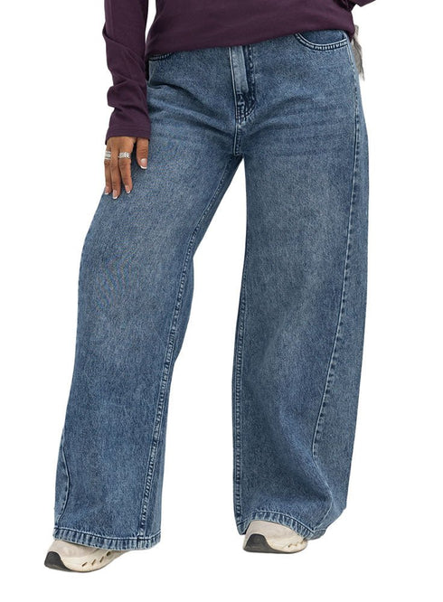 Blue 1 Side Cut Straight jeans - Khotwh