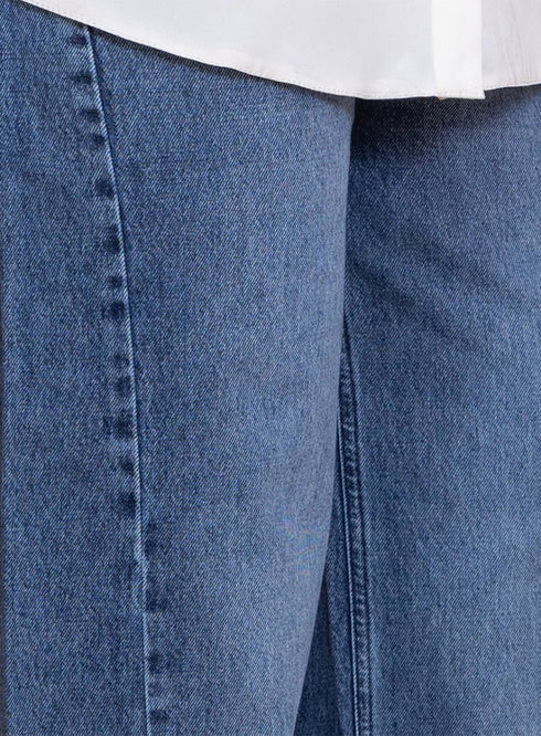 Blue 1 Side Cut Straight jeans - Khotwh