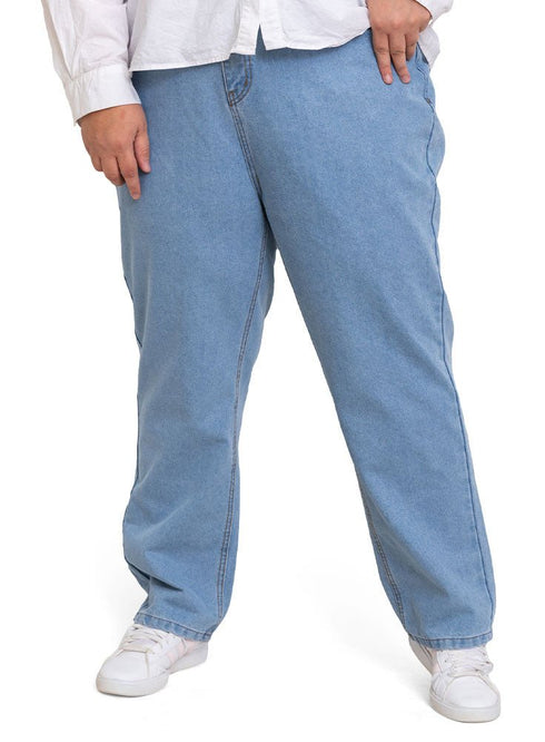 Blue 10 Plus Size - Momfit Jeans - Khotwh