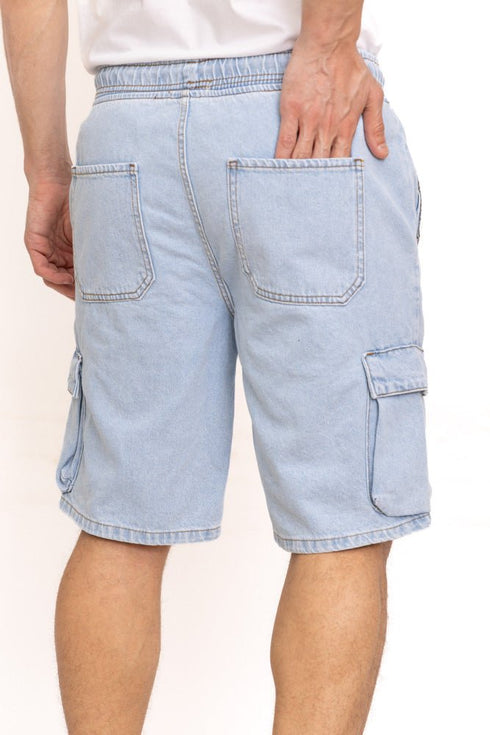 Blue 2 Cargo Denim Short - Khotwh