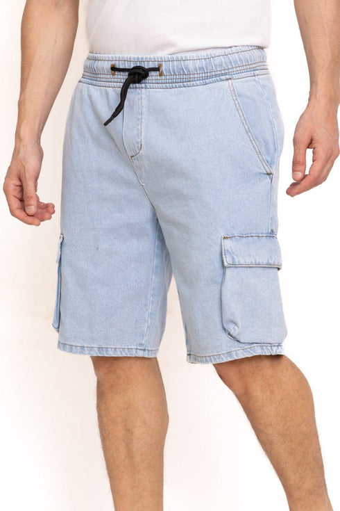 Blue 2 Cargo Denim Short - Khotwh
