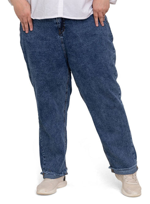 Blue 2 Plus Size - Momfit Jeans - Khotwh