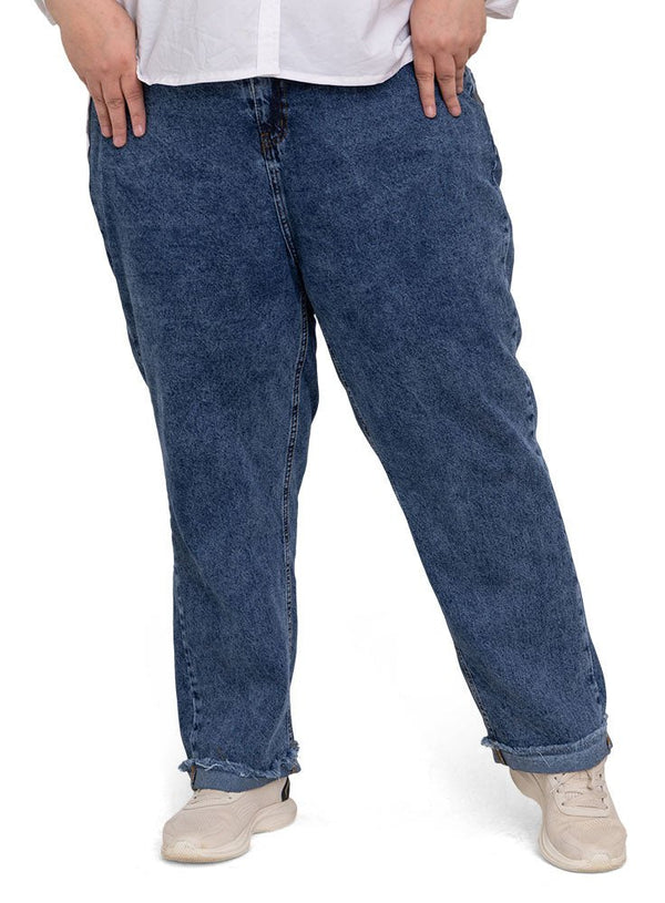 Blue 2 Plus Size - Momfit Jeans - Khotwh