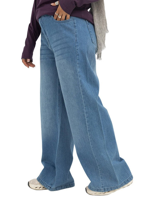 Blue 2 Side Cut Straight jeans - Khotwh