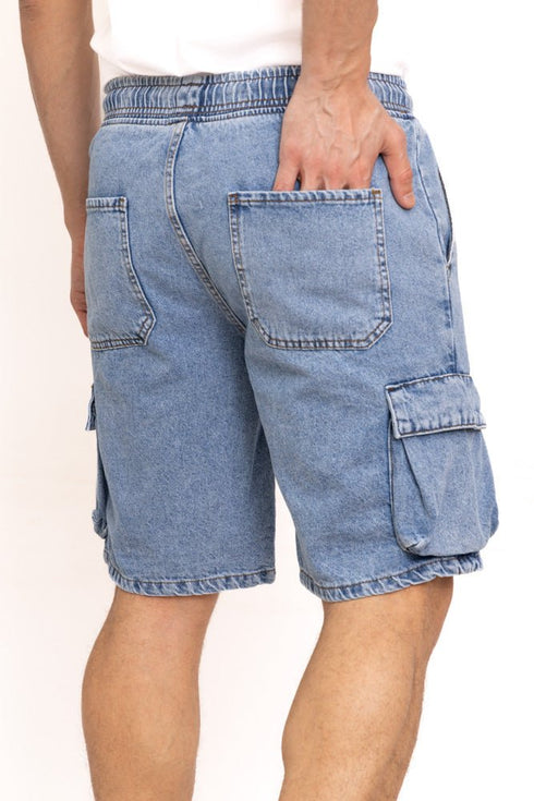 Blue 3 Cargo Denim Short - Khotwh