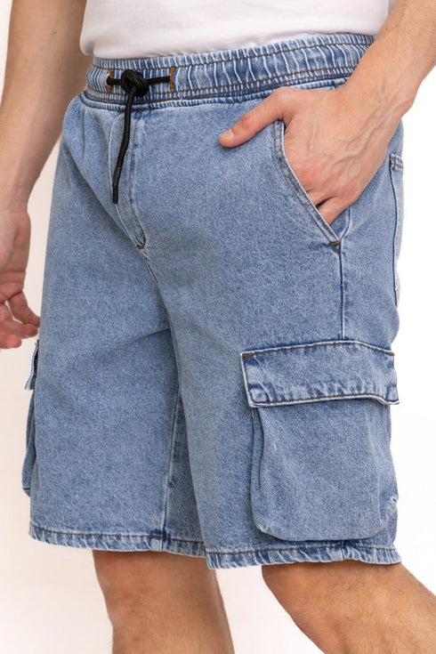 Blue 3 Cargo Denim Short - Khotwh